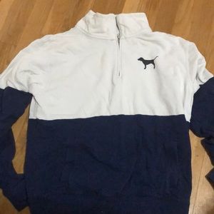 Navy and white Pink quarter zip